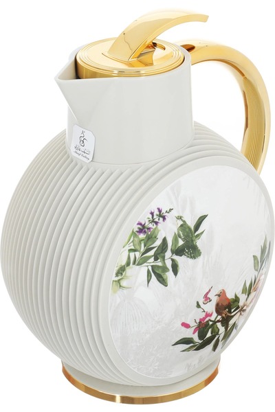 Glory ترمس الجوهرة، 900 مل، عبوة داخلية زجاجية، غلاف خارجي بلاستيكي - بيج