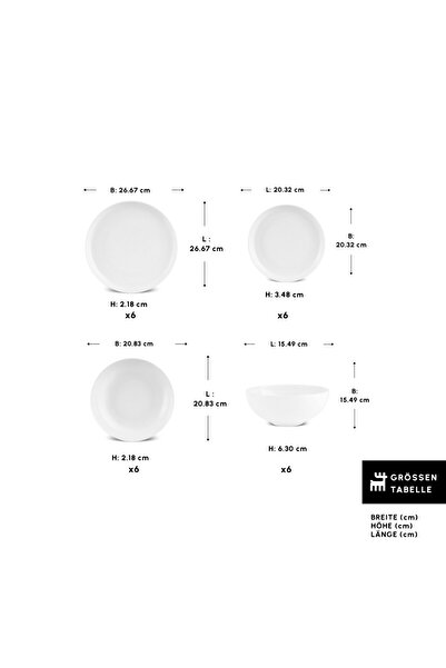Karaca Streamline Remi 24-teiliges Tafelservice für 6 Personen