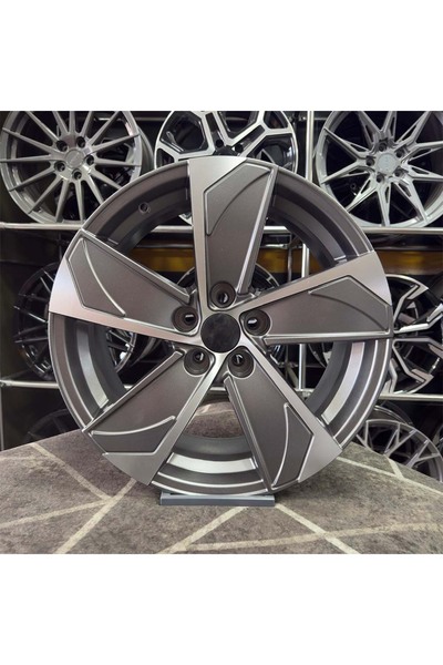 FD Jant 18 inç 5x108 Focus Berlingo Rifter Gun Metal Elmas Kesim Jant (4ADET)