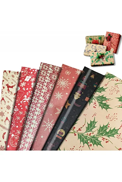 SUNSHINE Set of 6 gift wrapping paper, multicolor, paper, 40 x 70 cm
