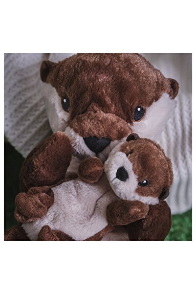 rotop Plush Toy, Set of 2 Pieces, Otter with Pup/Brown Beige, 45 cm