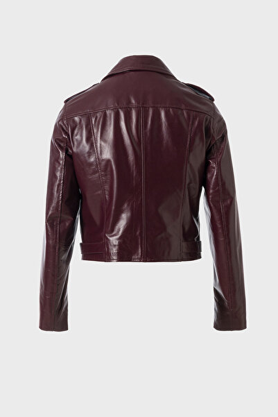 Dericlub Cindy Women's Real Leather Jacket Cherry