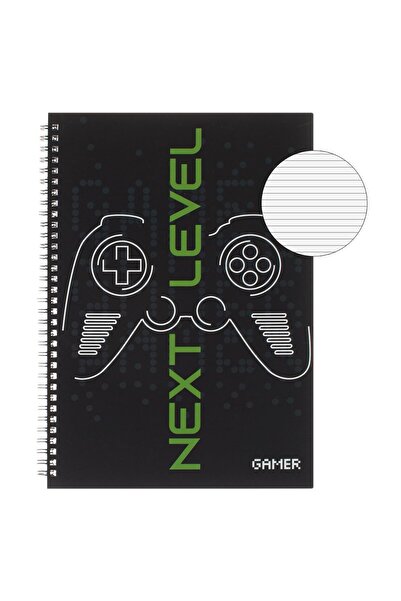 OEM Caiet Studentesc Dictando, Gamer, Coperta Moale Neagra, Format A4, 2 Subiecte, 70 File, Spirala