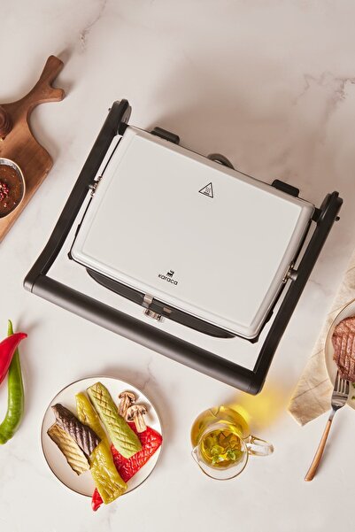 Karaca Gastro Grill Glass Premium 2400w Tost Ve Izgara Makinesi Beyaz