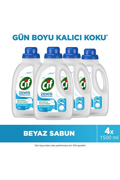 Cif Zemin Temizleyici Beyaz Sabun 1500 ml X4
