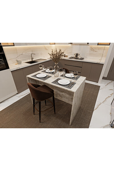 Asra Trend %100 MDFLAM 120cm Mutfak Adası Yemek ve Bar Masası MA-03