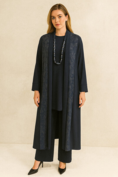 Gazella 43823 İÇİ UZUN KOLLU TRİKO TUNİK CEKETİNİN KOLLARI KAT DETAYLI SATEN ...