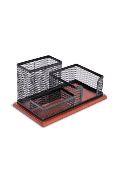 OEM Suporturi pentru Pixuri, Lemn Metalic, 3 Locuri, Negru