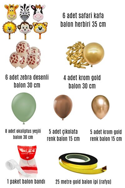 SİNDA 6'lı Safari Doğum Günü Konsepti - Yaş Günü Doğum Günü Kutlama Partisi Seti