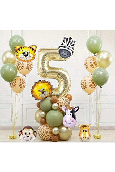 SİNDA 6'lı Safari Doğum Günü Konsepti - Yaş Günü Doğum Günü Kutlama Partisi Seti