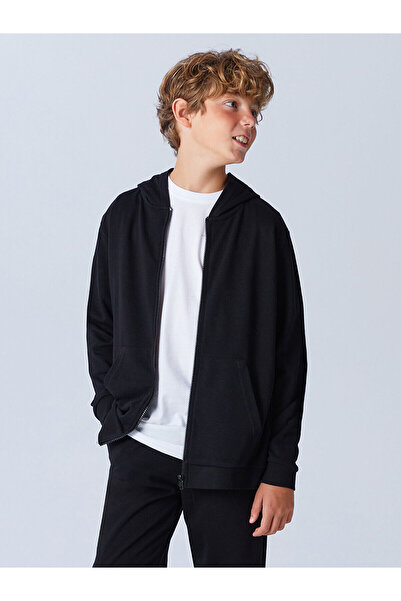 LC Waikiki Kapüşonlu Erkek Çocuk Fermuarlı Sweatshirt