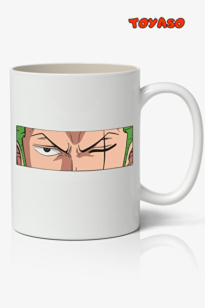 Toyaso كوب أبيض بتصميم الرسوم المتحركة Roronoa Zoro من قطعة واحدة هدية لصديق ...