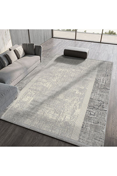 Lunaris CFT1 Krem Modern Kalın Akrilik Yumuşak Dokulu Salon Halısı Oturma Oda...