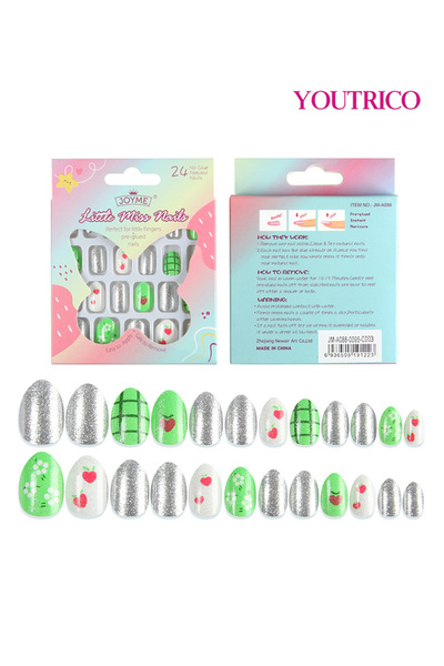 Youtrico 24pcs kid's Press On Nails,Fake Nails,Cute rabbits, Ocean shells,Suit for over 3 years,gifts for kid