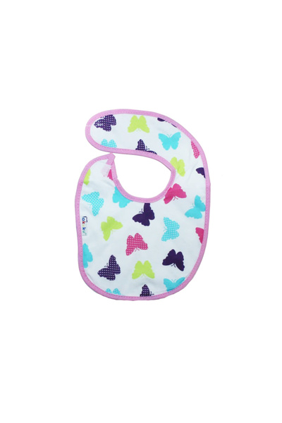 Akuku Waterproof cotton bib with velcro closure 23x20cm butterflies