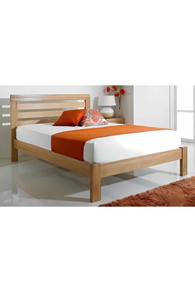 zerkaconcept Eva İthal Masif Çam Masif Ahşap Başlıklı Karyola 160 * 200 Cm