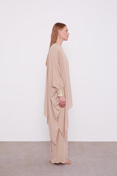 Levidor K.Beige Sequin Detail Tunic Set