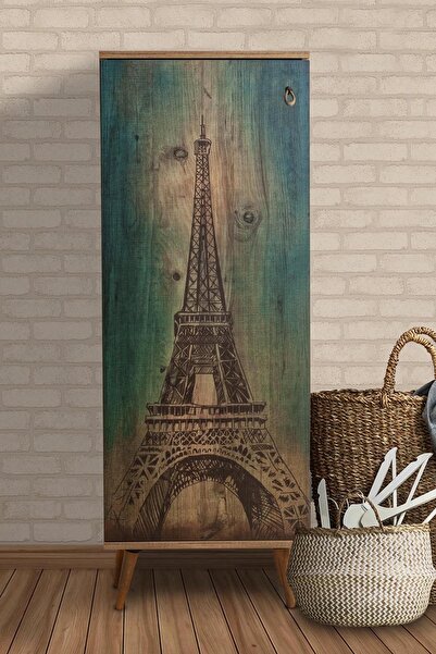 FAVORA Arton Eyfel Baskılı Çok Amaçlı Dolap - Atlantik Çam