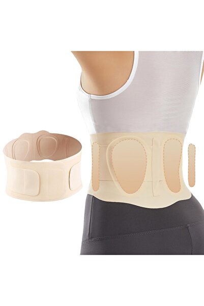 Saharaz Back Brace for Lower Back Pain Women Men, Waist Support Back Support Brace Back (Beige, Medium)