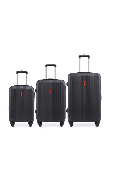 Prince Travelling Prince Hard Luggage (4 Wheels) Mileva 3 Pcs Set - 20 Inch X 24 Inch X 28 Inch - Black