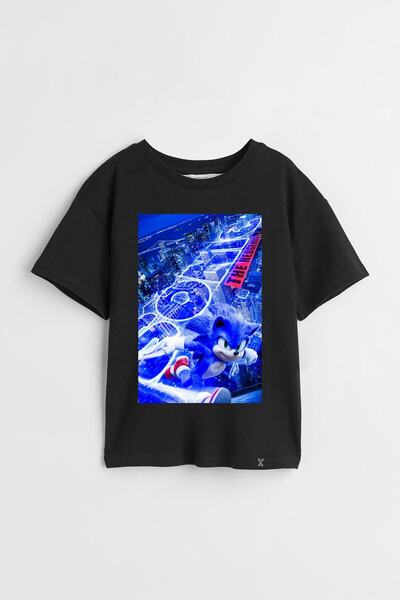 Darkia تي شيرت للأطفال مطبوع بتصميم Sonic Sonic للجنسين