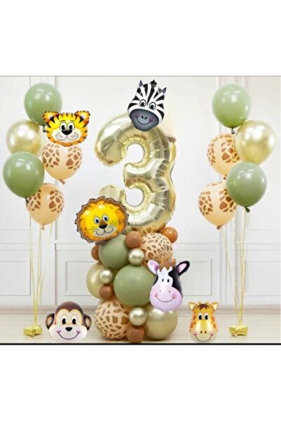 SİNDA 6'lı Safari Doğum Günü Konsepti - Yaş Günü Doğum Günü Kutlama Partisi Seti