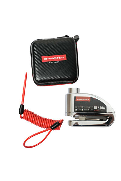 Knmaster DL610A Alarmlı Disk Kilidi | 10 mm Çelik Pim | Hatırlatma Kablosu ve Taşıma Çantası