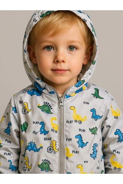 Zekids Хлопчачий капюшон з малюнком автомобіля і динозавра, з бавовняною підкладкою, вітровка