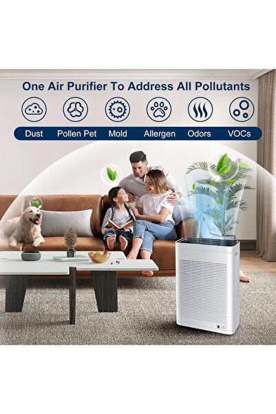 PINREK Air Purifier for Home Large Room and Office, Up to 100㎡, True HEPA