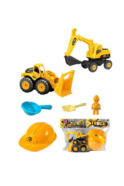 Fun Moment Assorted Construction Vehicles Set with Sand Beach Tools