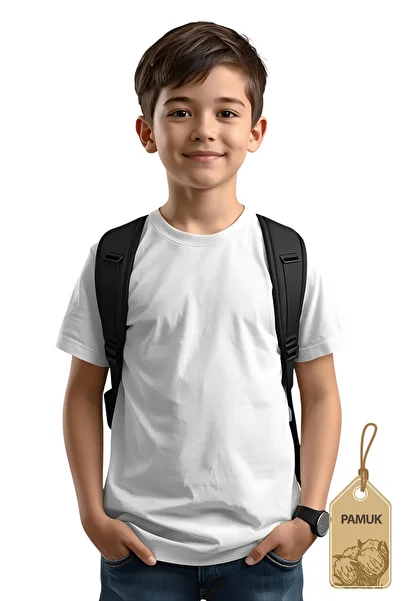 Difa School T-Shirt White Basic- Girls Boys, Comfortable and Stylish Casual Crew Neck School T-Shirt (Ages 2-13)