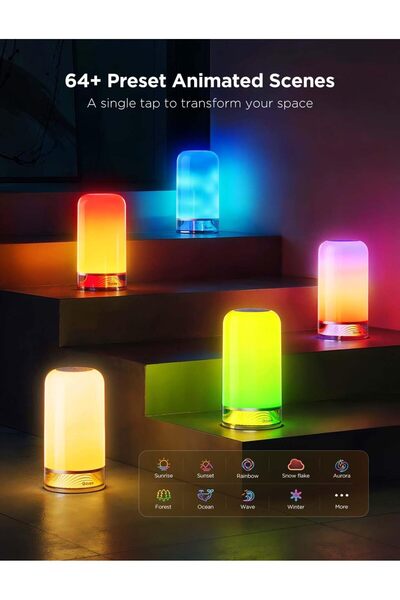 Govee Bedside Touch Table Lamp, Night Light Kids LED RGBICWW, Works with Matter & Alexa, Music Sync,