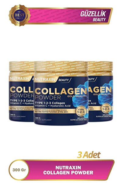 Nutraxin Beauty Collagen Powder Gold Quality 300 Gr 3 Pieces
