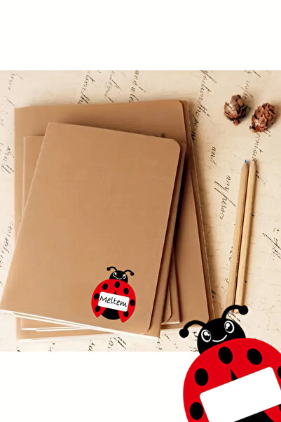 Probest DESIGN Uğur Böceği Şeklinde Çocuk İsim Etiketi – Defter, Kitap, Çanta İçin Renkli Kuşe Sticker