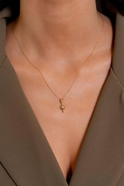 Bayar Gold 14 Ayar Altın Kuzey Yıldızı Kolye