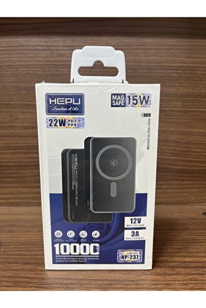 HEPU 10.000 mAh MagSafe Kablosuz Powerbank – 15W Kablosuz + 22W PD Hızlı Şarj