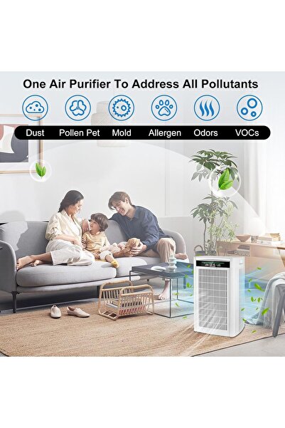 PINREK Air Purifier for Home & Office, Up to 500㎡, True HEPA, PM2.5 Sensor, App Control