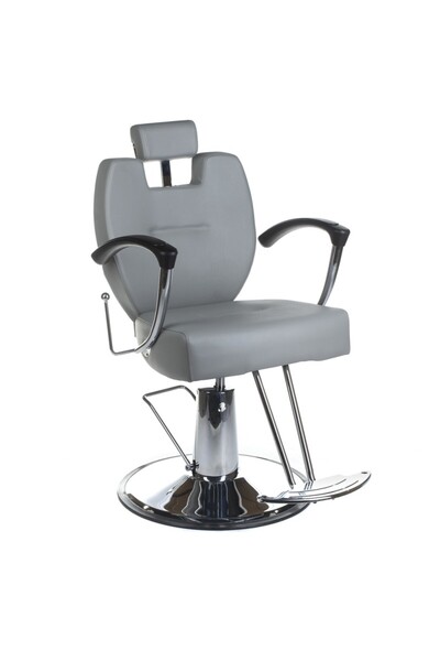 BEAUTY SYSTEM Scaun de frizerie, reglare hidraulică a înălțimii, spătar mobil, bază de 60 cm, - piele