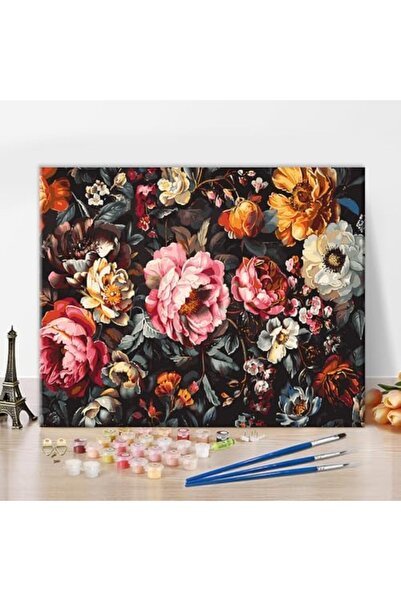 OEK ZOZHI Flori Pictura adulți prin numere Flori Pictură în ulei prin numere ...