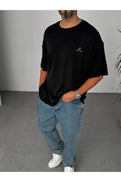 BYBASICMAN Black Relax Printed T-Shirt C-111