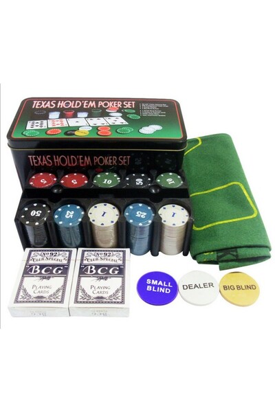 OEM Set de poker 200 jetoane Texas Holdem cu valiză