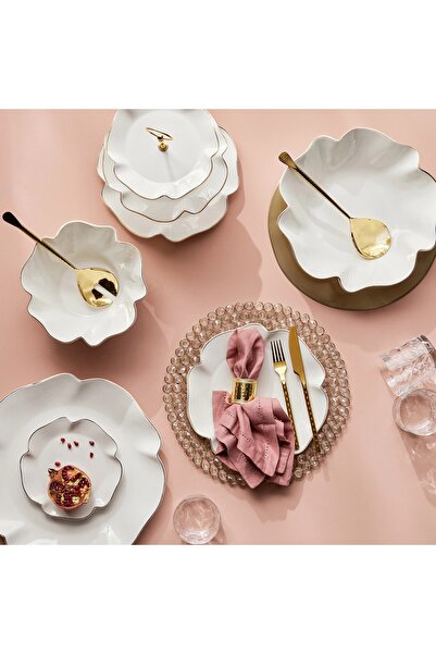 Generic Evren Wavey Porcelain Side Plate - 19 cm