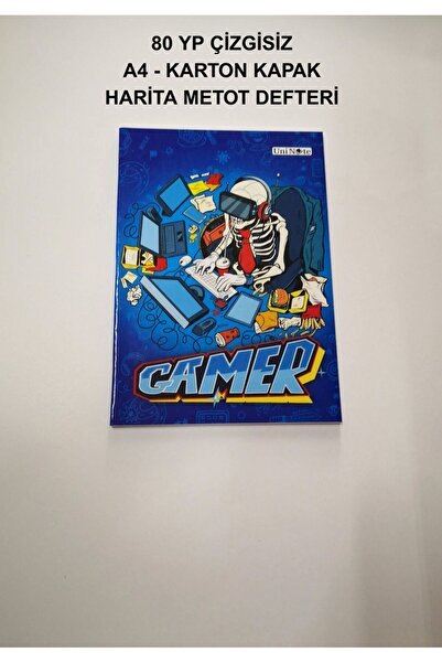 Çınar 80 Yaprak Çizgisiz Harita Metot Defteri A4 Boy Karton Kapak Mavi Robot ...