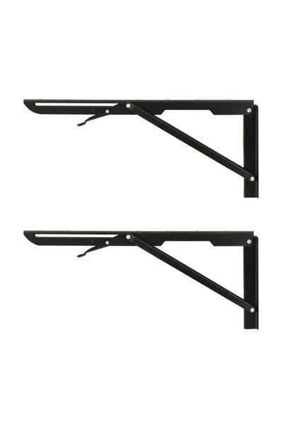 Z-Tools Σετ 2 πτυσσόμενων στηριγμάτων για ράφι, 400 mm μαύρο, ZTS8134B
