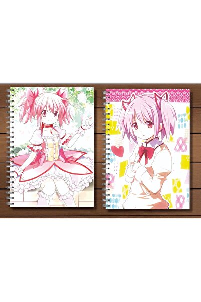 nihonwosekai Madoka Magica Anime 2 Pcs Spiral Notebook Set 50 Sheets Madoka Kaname