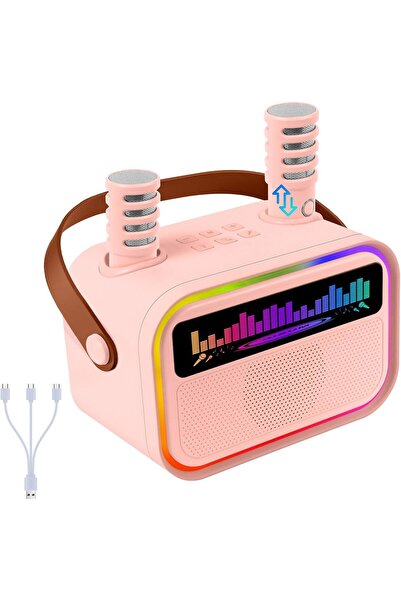 PINREK جهاز كاريوكي عالي الدقة وصوت ثلاثي الأبعاد للأطفال، مكبر صوت كاريوكي م...