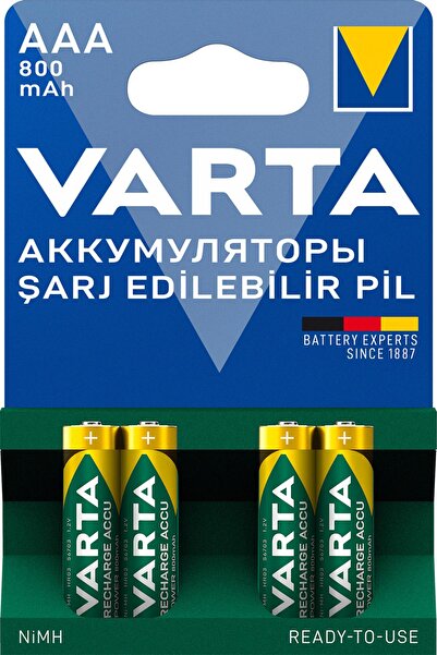 Varta Power Şarj Edilebilir İnce Kalem Pil 800Mah AAA 4'Lü Paket