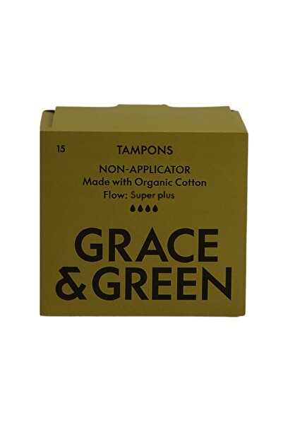Grace and Green Tampoane din bumbac 100% Super Plus (15 buc), Grace and Green