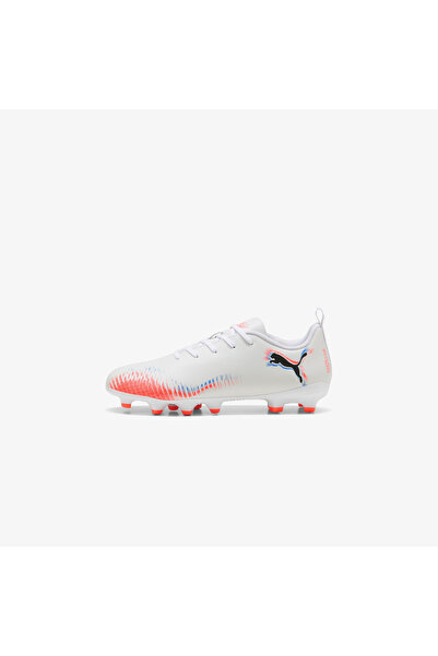 Puma Future 8 Play Fg-Ag Kids White Turf Football Shoes