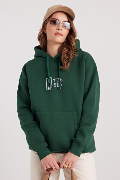 Tudors سويت شيرت نسائي كبير الحجم ذو قصة واسعة من القطن الناعم ذو ملمس ناعم م...